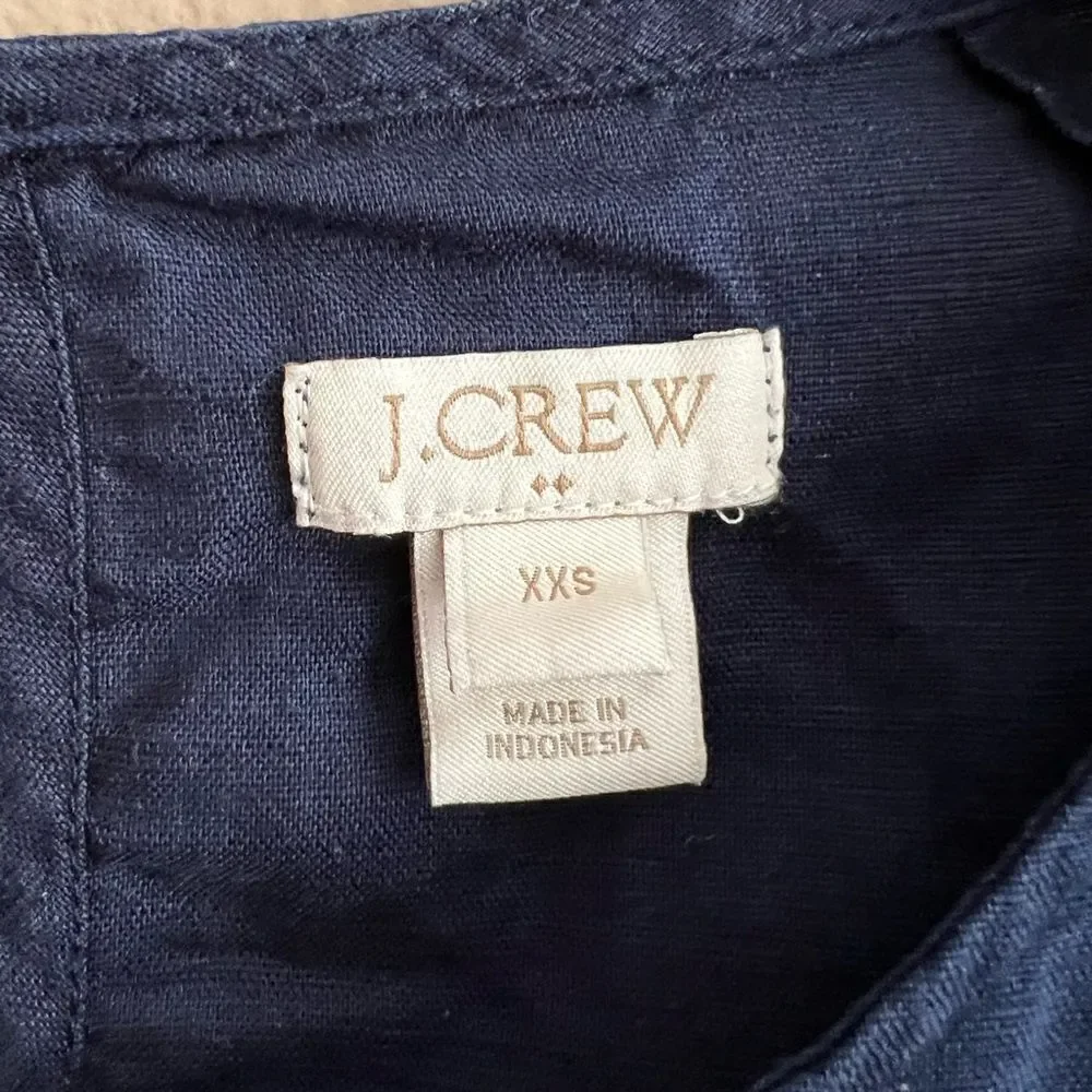 J. Crew Linen Blend Embroidered Shift Dress - Picture 3 of 7